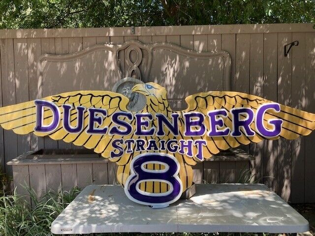 HUGE One of a kind Duesenberg Straight 8 sign 6 FOOT WIDE 3-D look