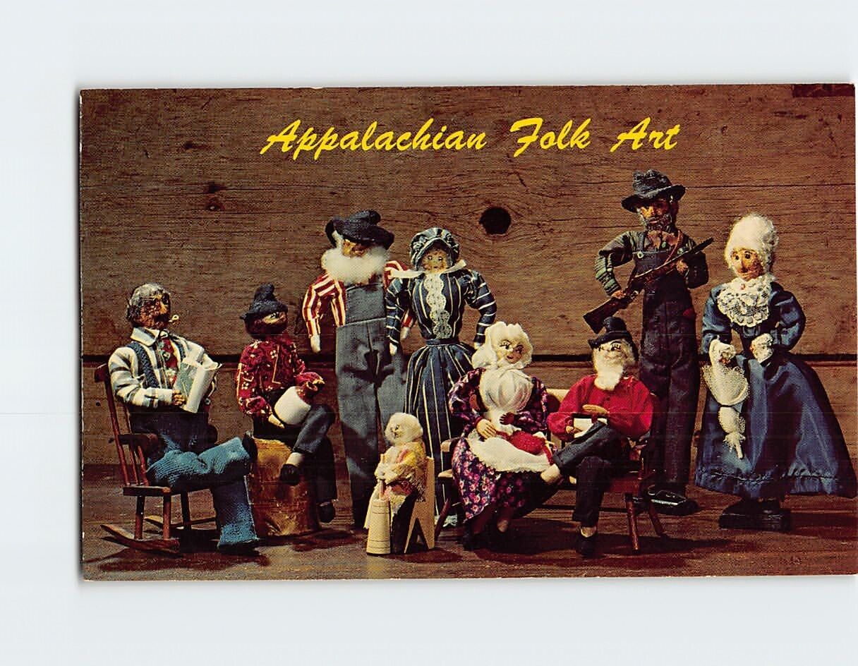 Postcard Hand-Made Dolls Appalachian Folk Art