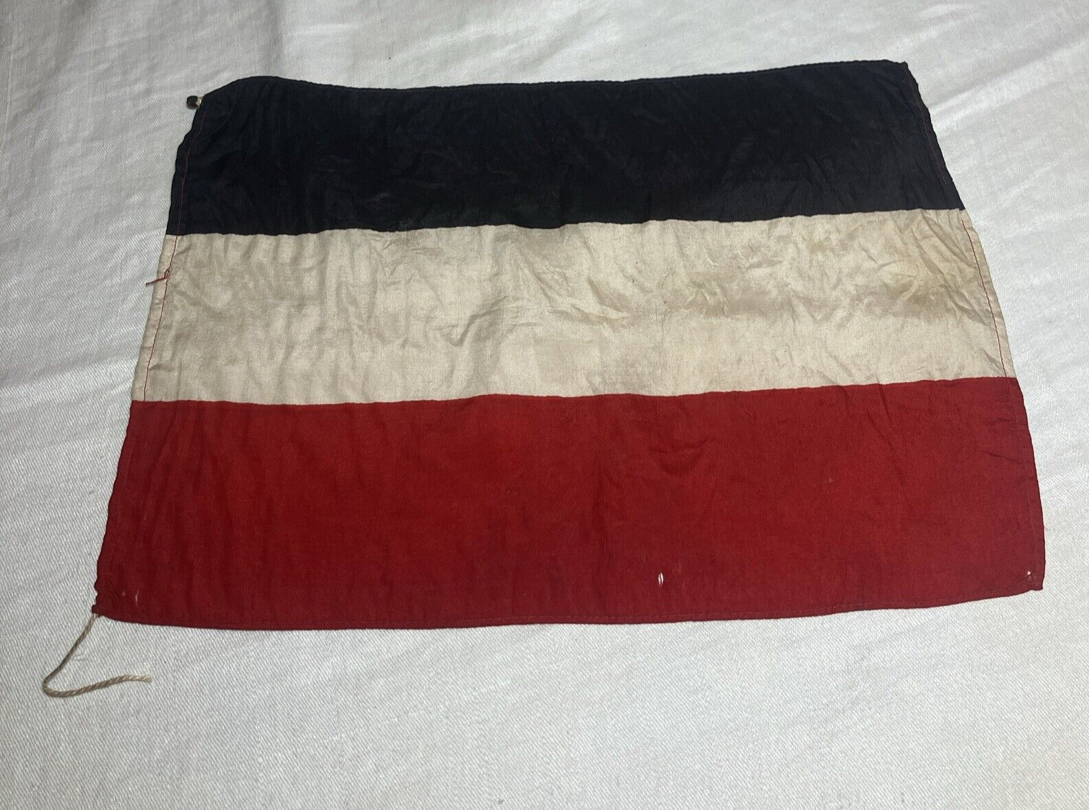 Vintage WW1 Era German Empire Imperial Flag Silk Black White & Red 4-d