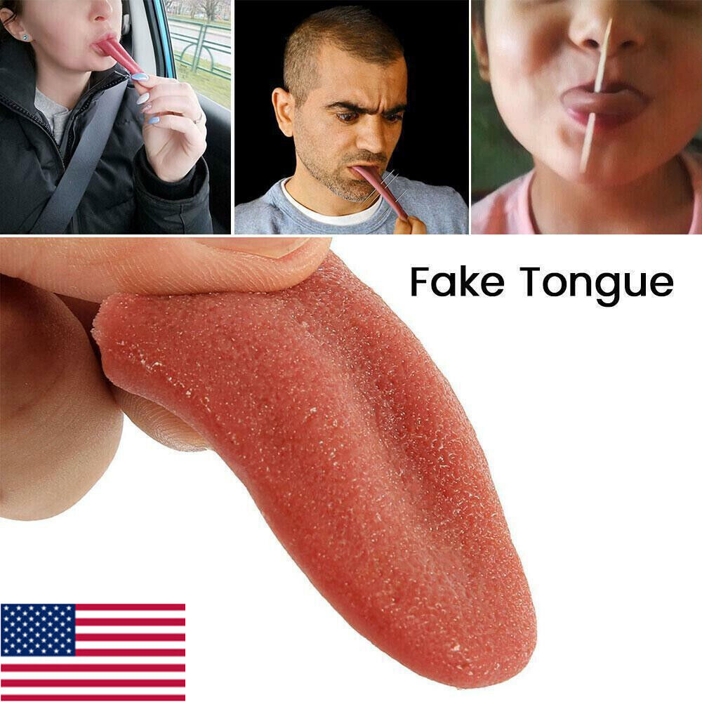 Realistic Fake Tongue Stretch Gag Joke Prank Magic Trick Scary Funny Toy US