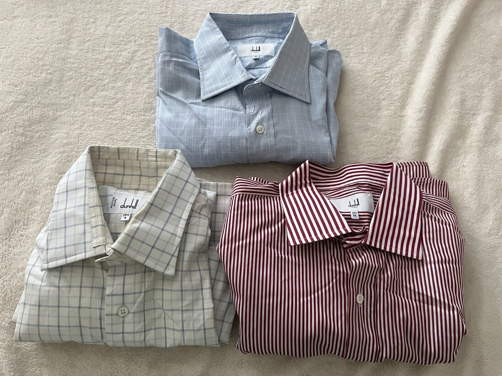 Judd's Lot of 3 Beautiful Dunhill Dress Shirts Men's Size 17-1/2