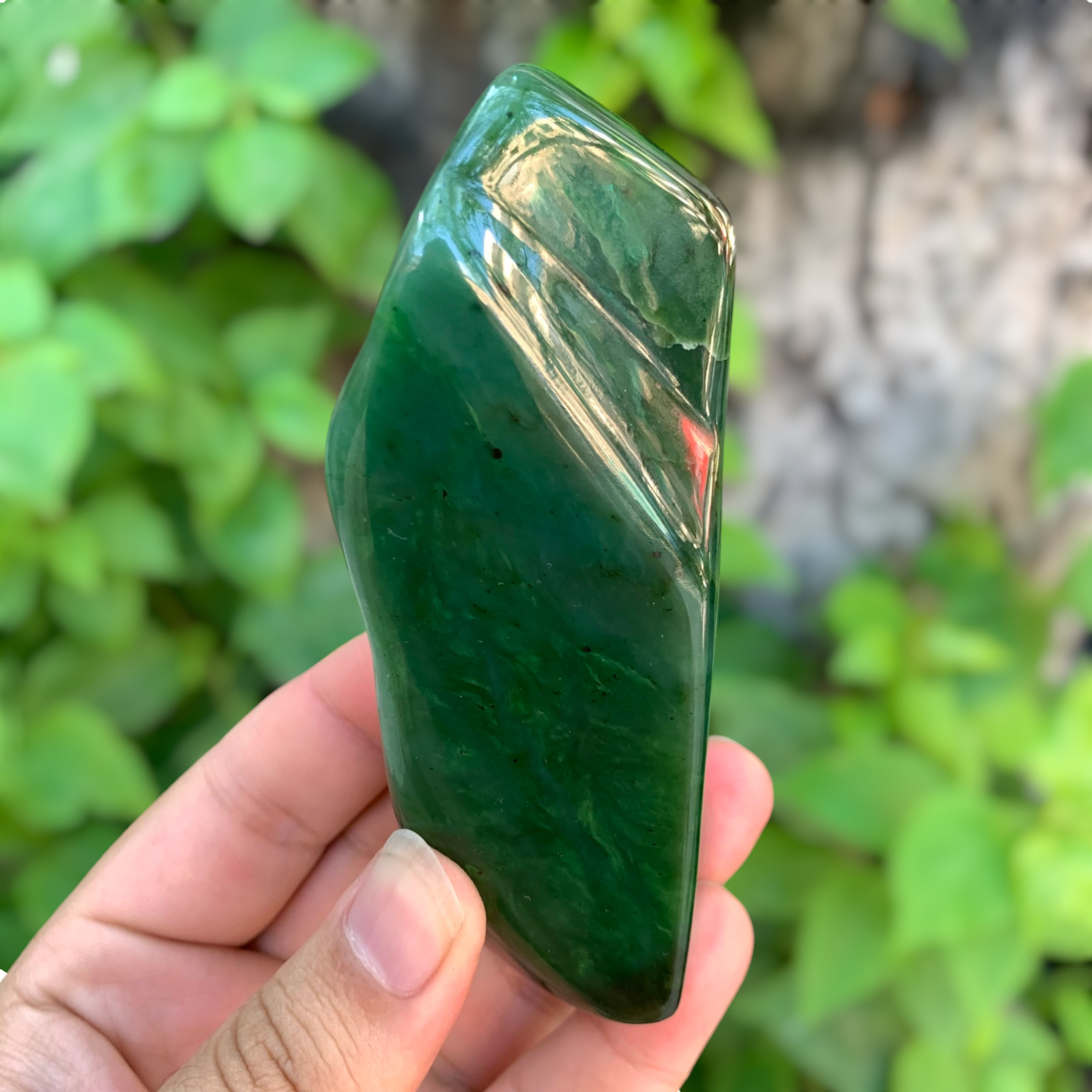 300g Best Quality Lustrous Green Nephrite Jade Free Form, Nephrite Jade