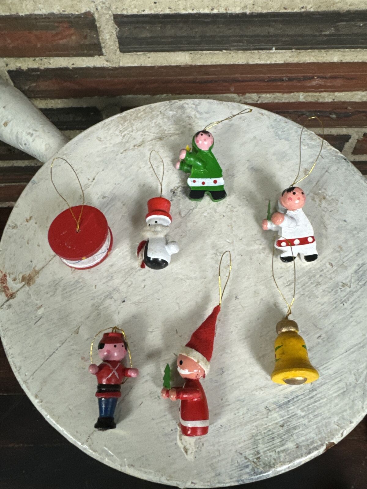 Vintage Lot Of Christmas Ornaments Wooden Holiday Decorations Hanging Xmas Gift