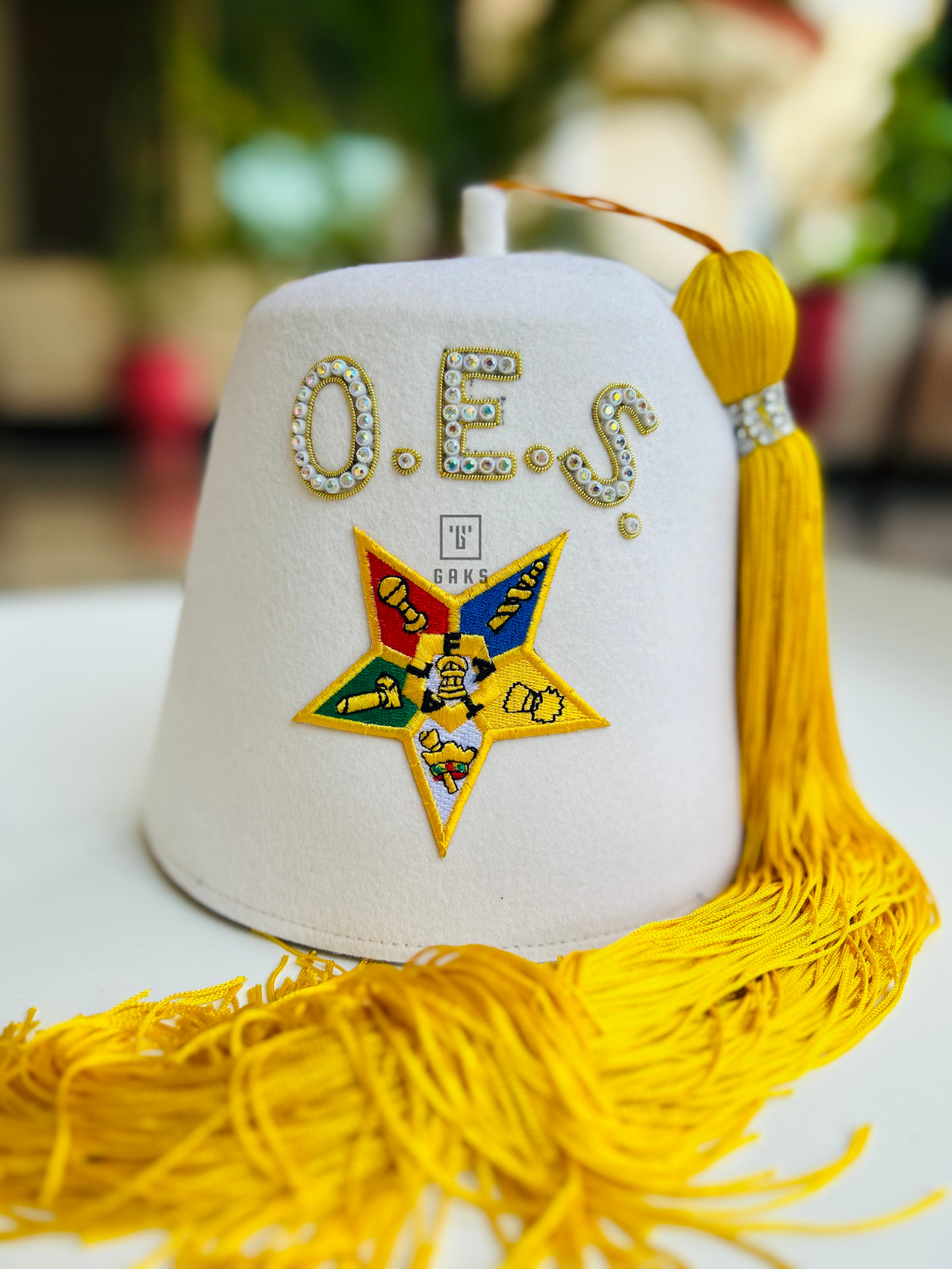 Masonic OES fez Size Large And XL. OES FEZ HAT - WHITE OR YELLOW TASSELS