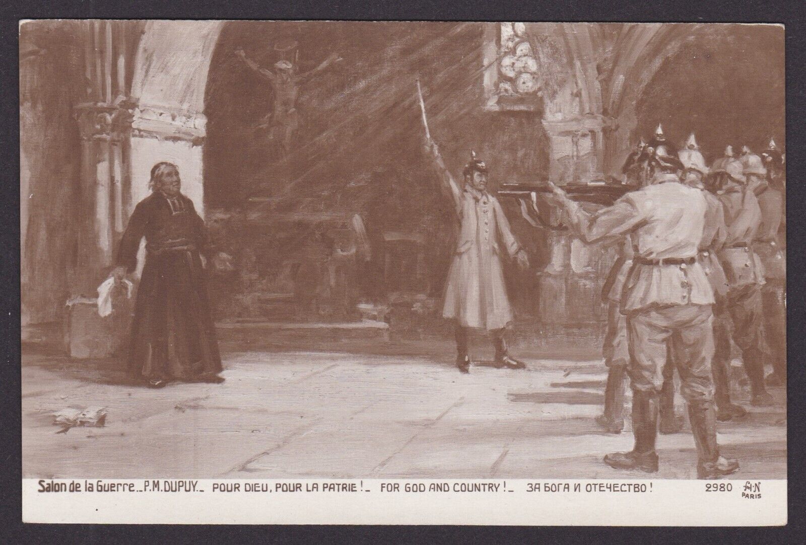 FRANCE, Postcard, Art, Paul Michel Dupuy, For God and country, WWI, Unused