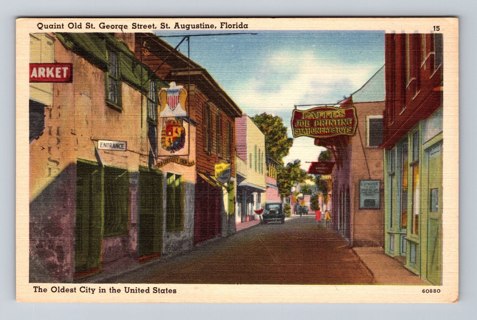 St Augustine FL-Florida, Quaint Old St George Street, Vintage Postcard