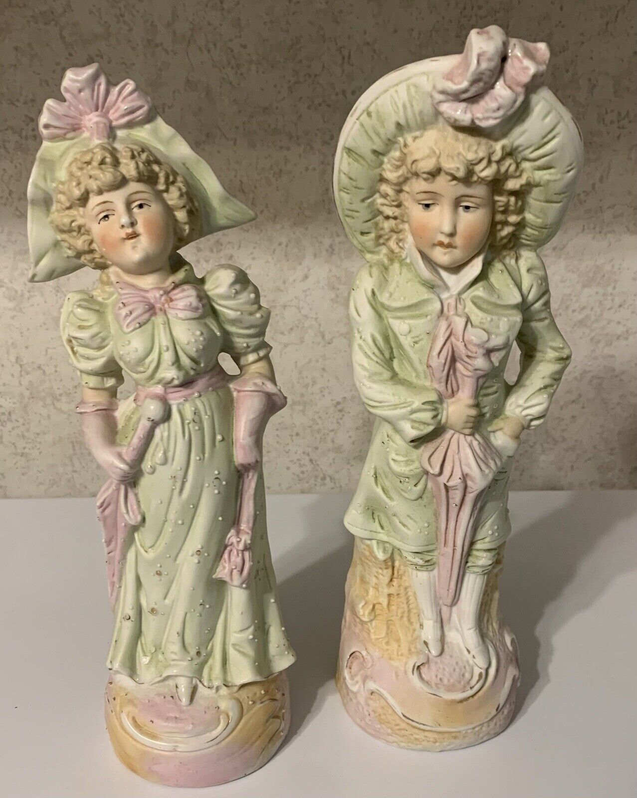 VINTAGE STATUES EXCELLENT CONDITION RARE MATCHING SET NUMBERED 19TH CENTURY