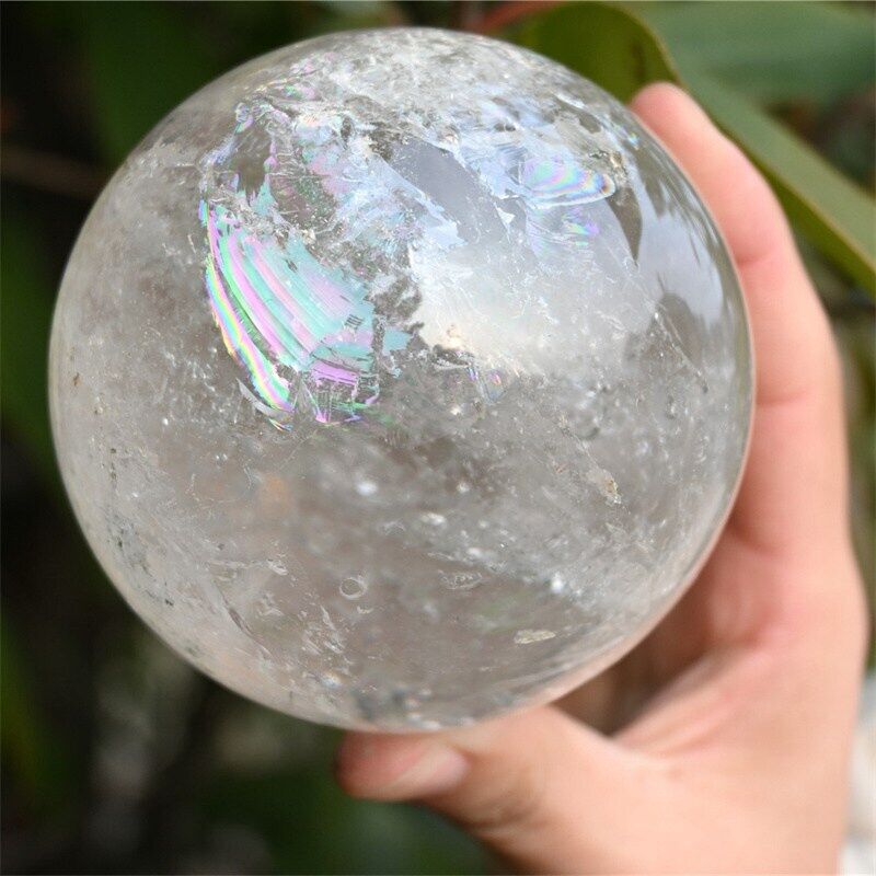 720g Natural White Clear Quartz Sphere Energy Crystal Ball Reiki Healing Decor 
