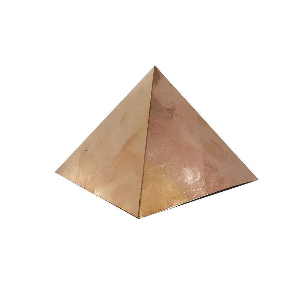 Copper Plain Meditation Pyramid size tall  3X3 inch good wealth