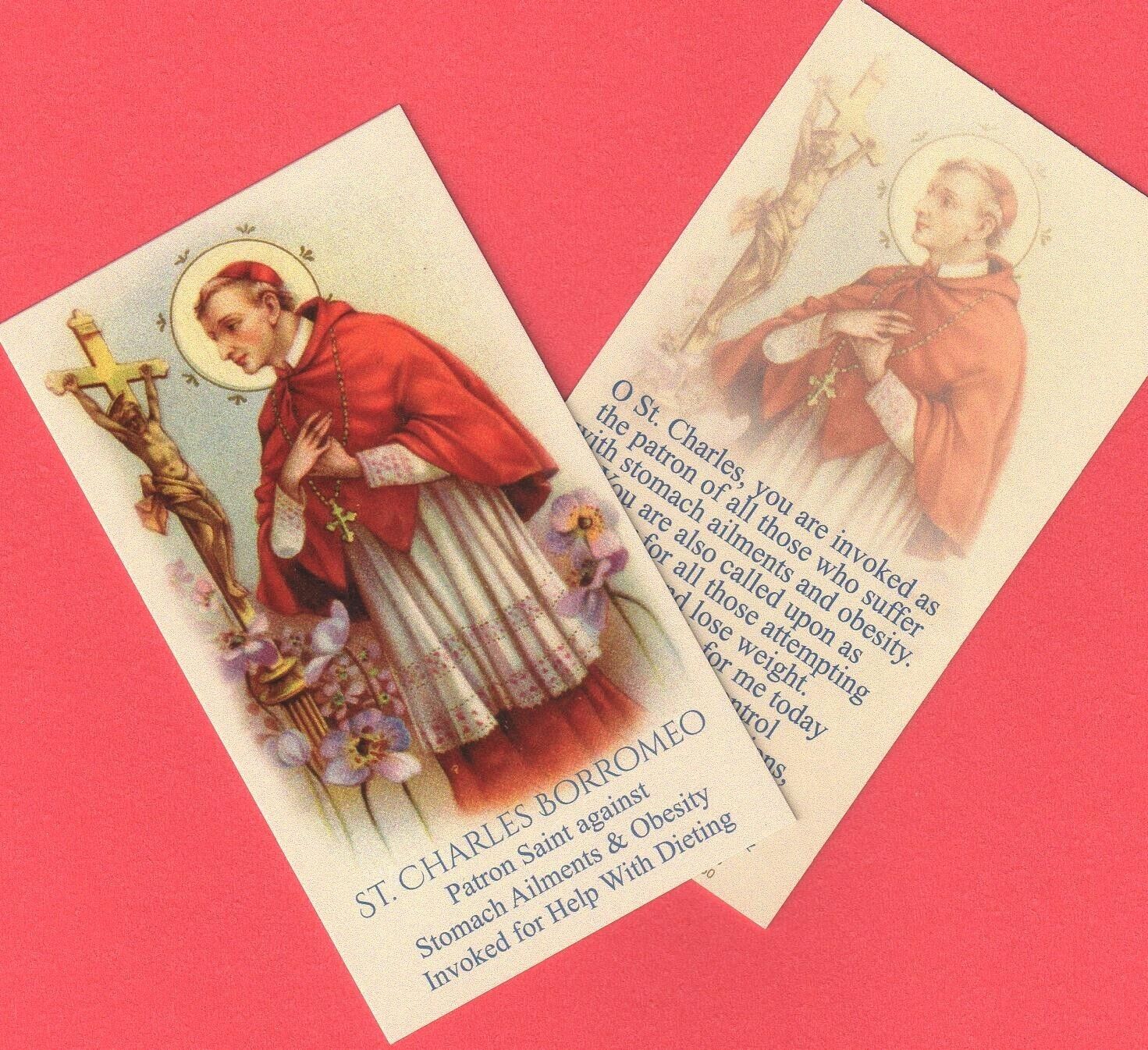 St Charles Borromeo Prayer for Obesity and Stomach Wonderful Image Holy Card