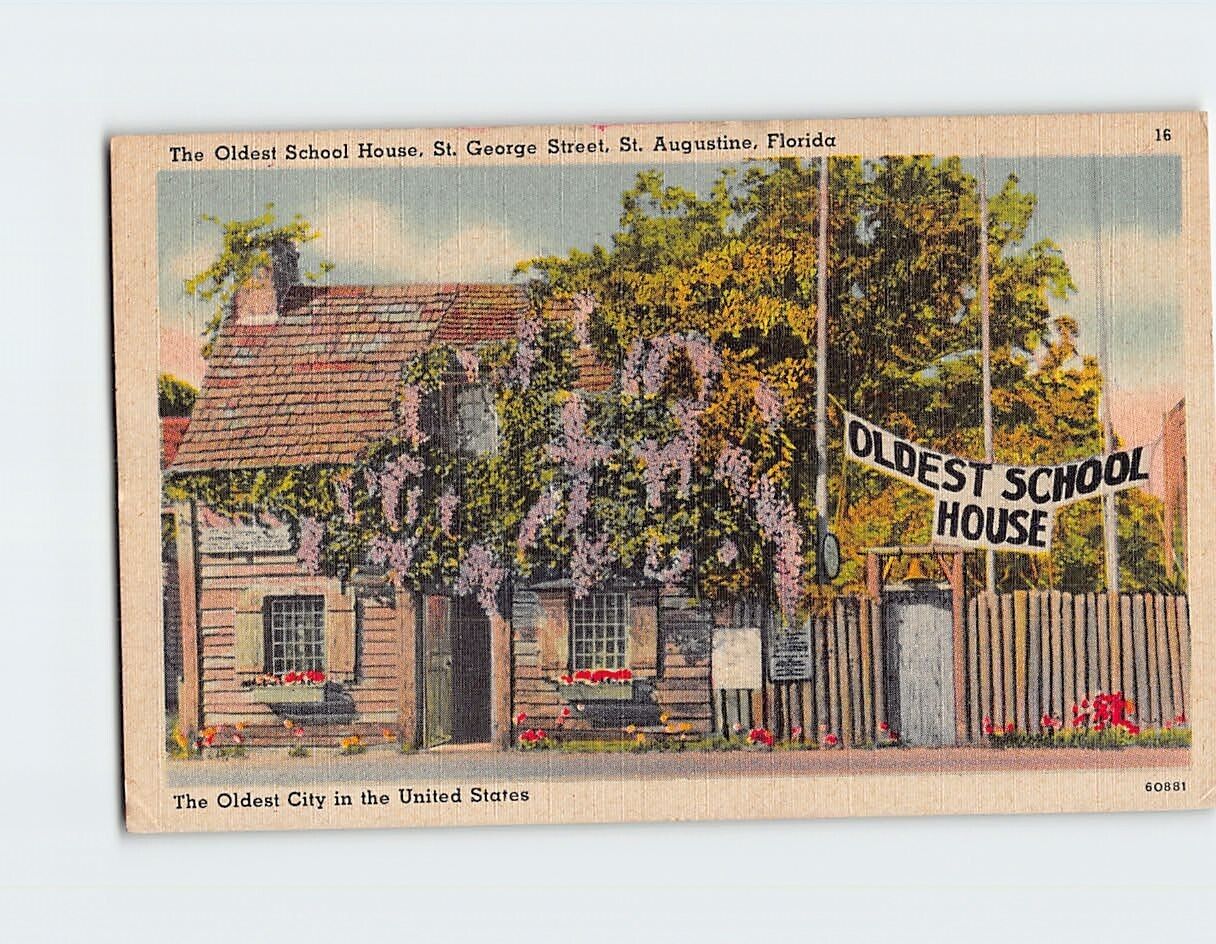 Postcard Oldest School house St. Augustine Florida USA