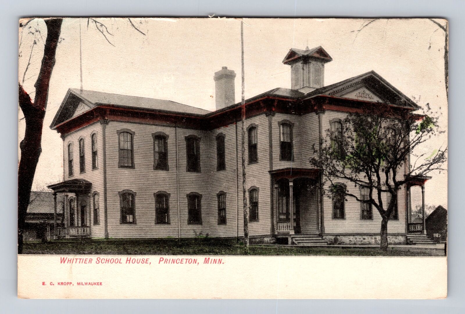 Princeton MN-Minnesota, Whittier School House, Antique, Vintage Postcard