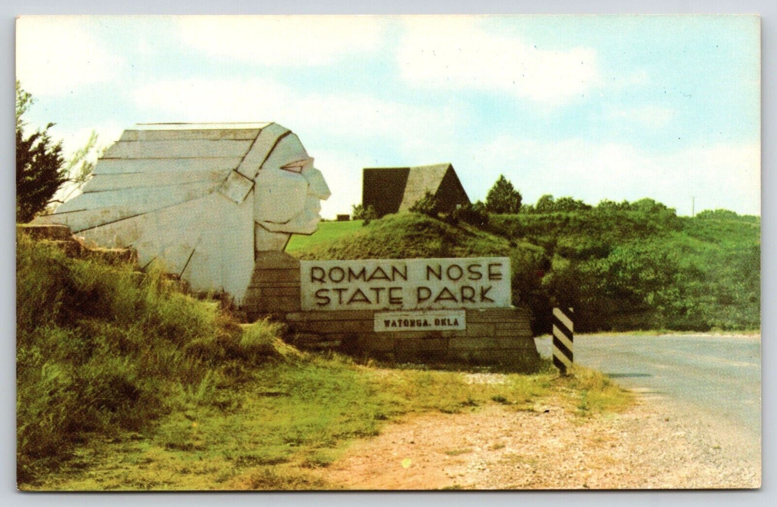 Postcard Roman Nose State Park Watonga OK Oklahoma Cheif Henry Roman Nose