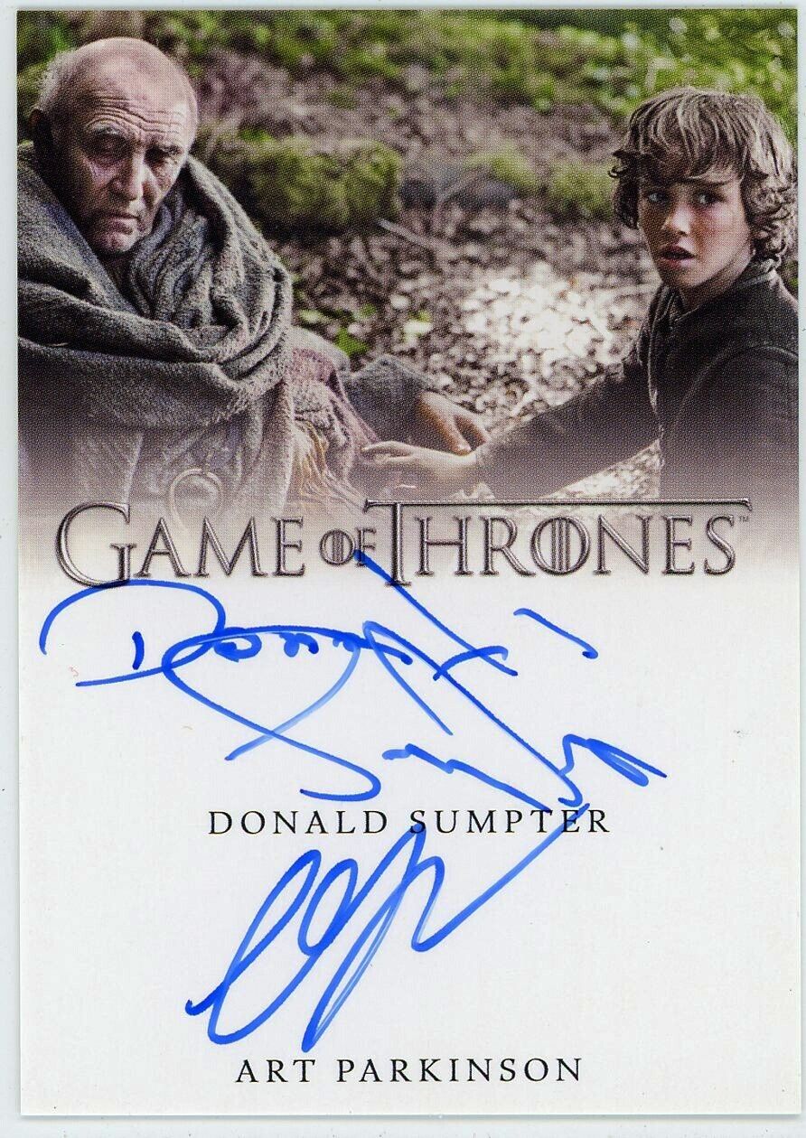 2020 Game of Thrones Complete D. Sumpter & Art Parkinson Dual Autograph 300