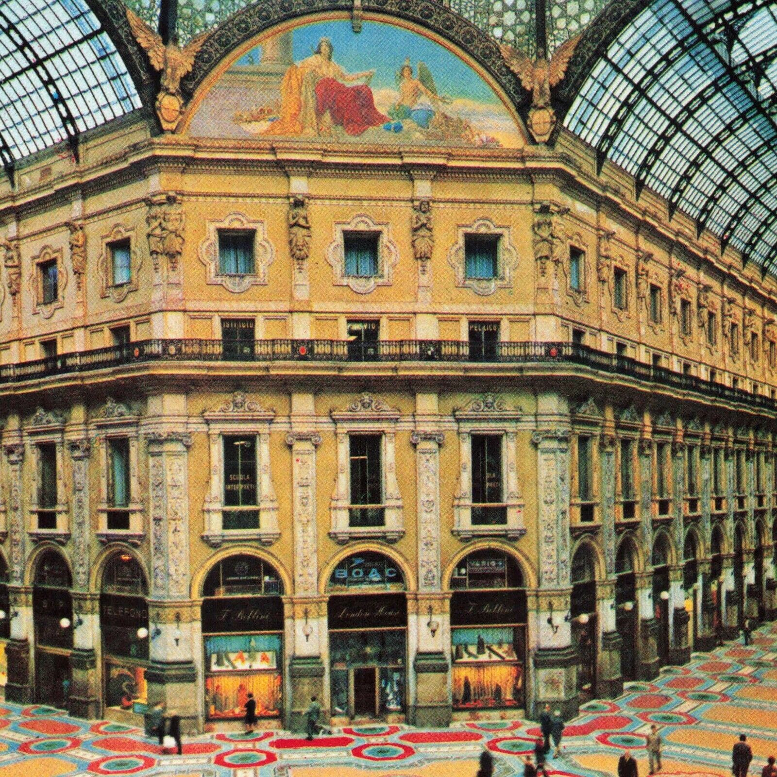 Shopping Mall Victor Emanuel Gallery Milan Italy ITA UNP Chrome Milano Postcard