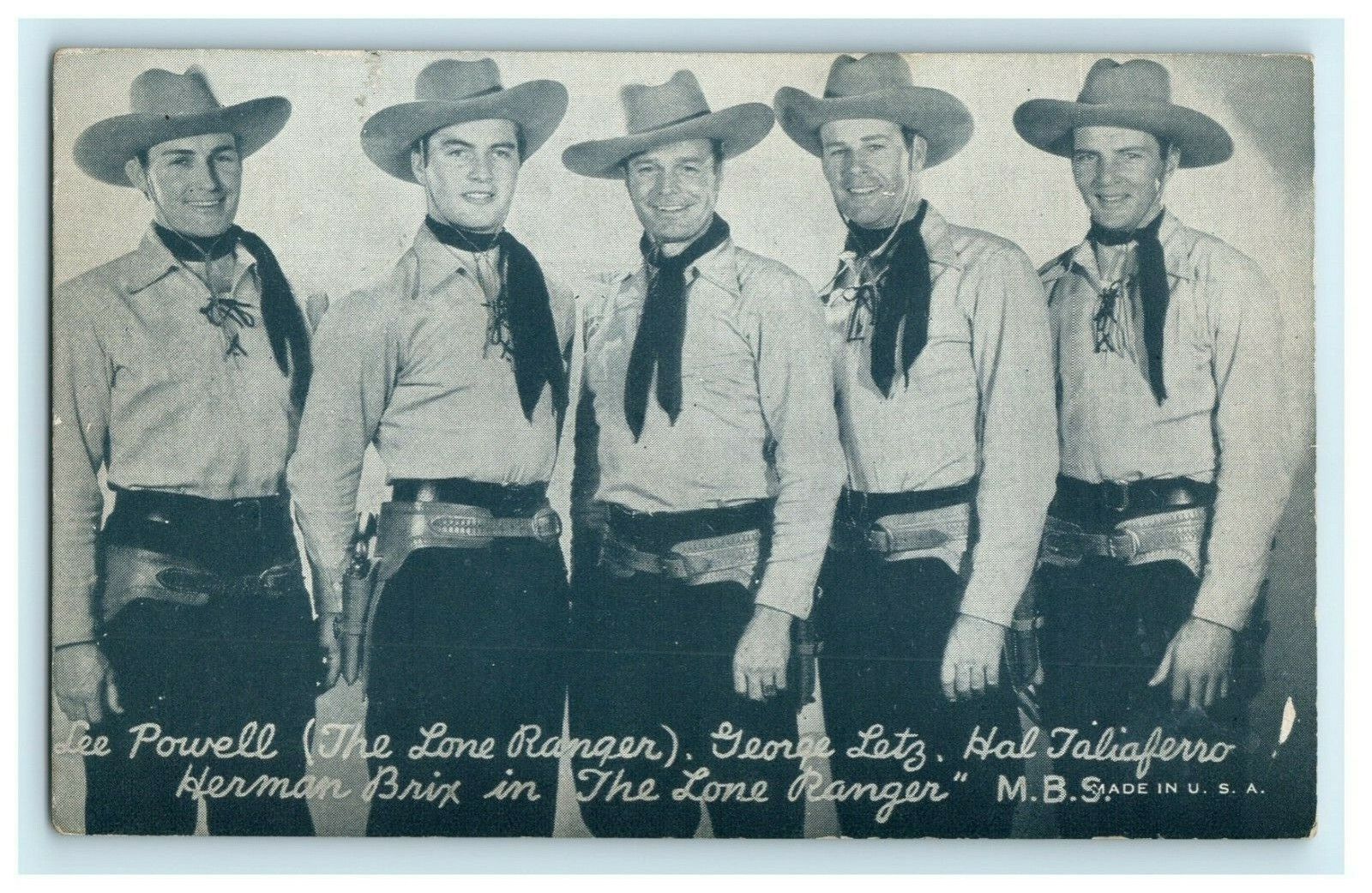 c1950\'s Lee Powell Lone Ranger George Letz Hal Herman Brinx Postcard