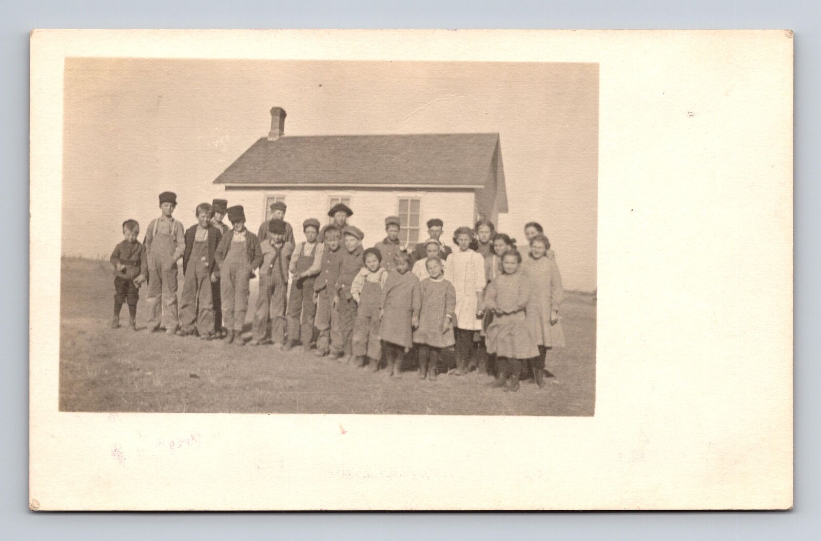c1904-1918 RPPC Postcard School Children Students at Schoolhouse in Field HMR