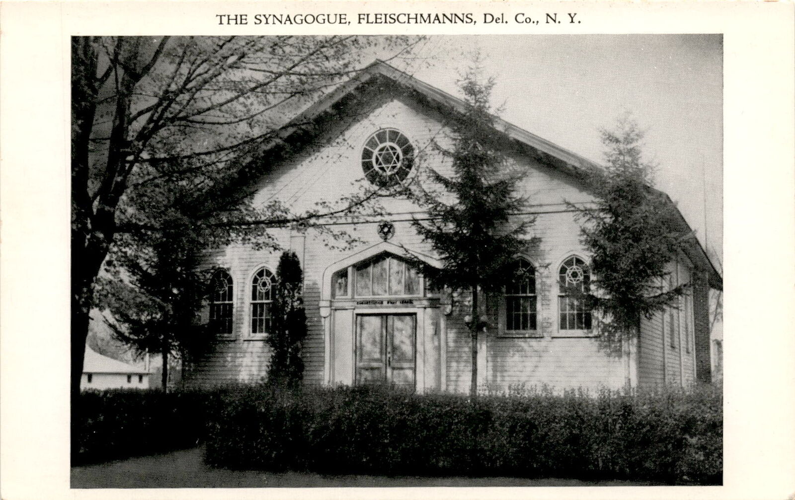 Modern synagogue Wagner Avenue Fleischmanns New York Postcard