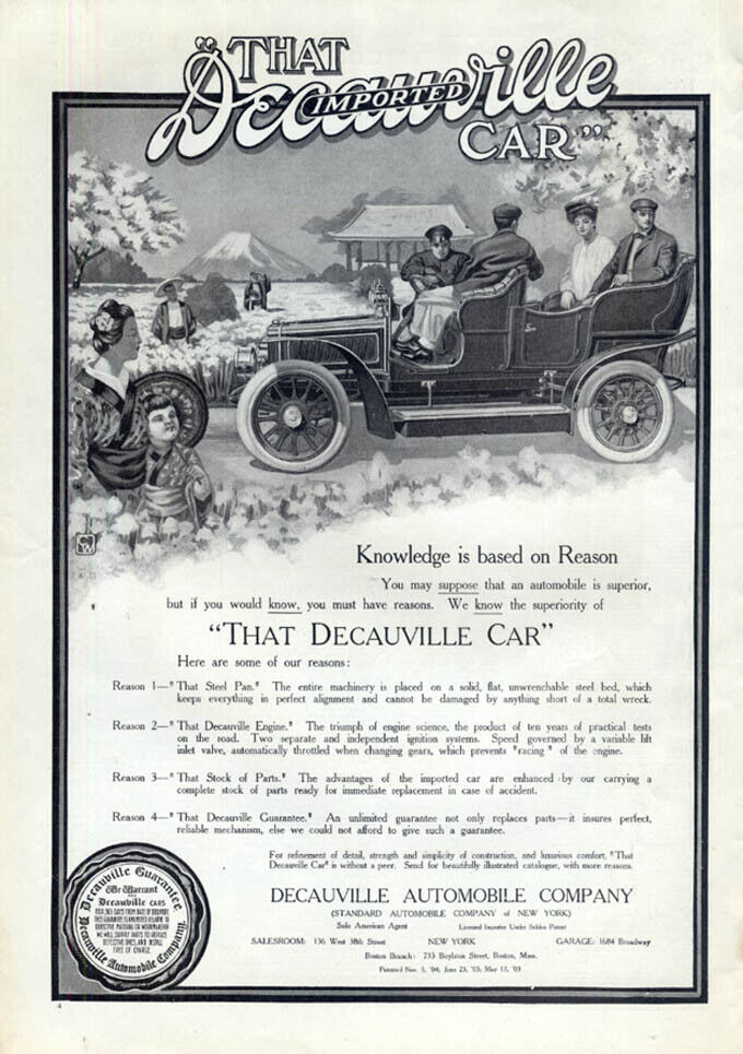 Knowledge is based on Reason: That Decauville Touring Car ad 1905 Col