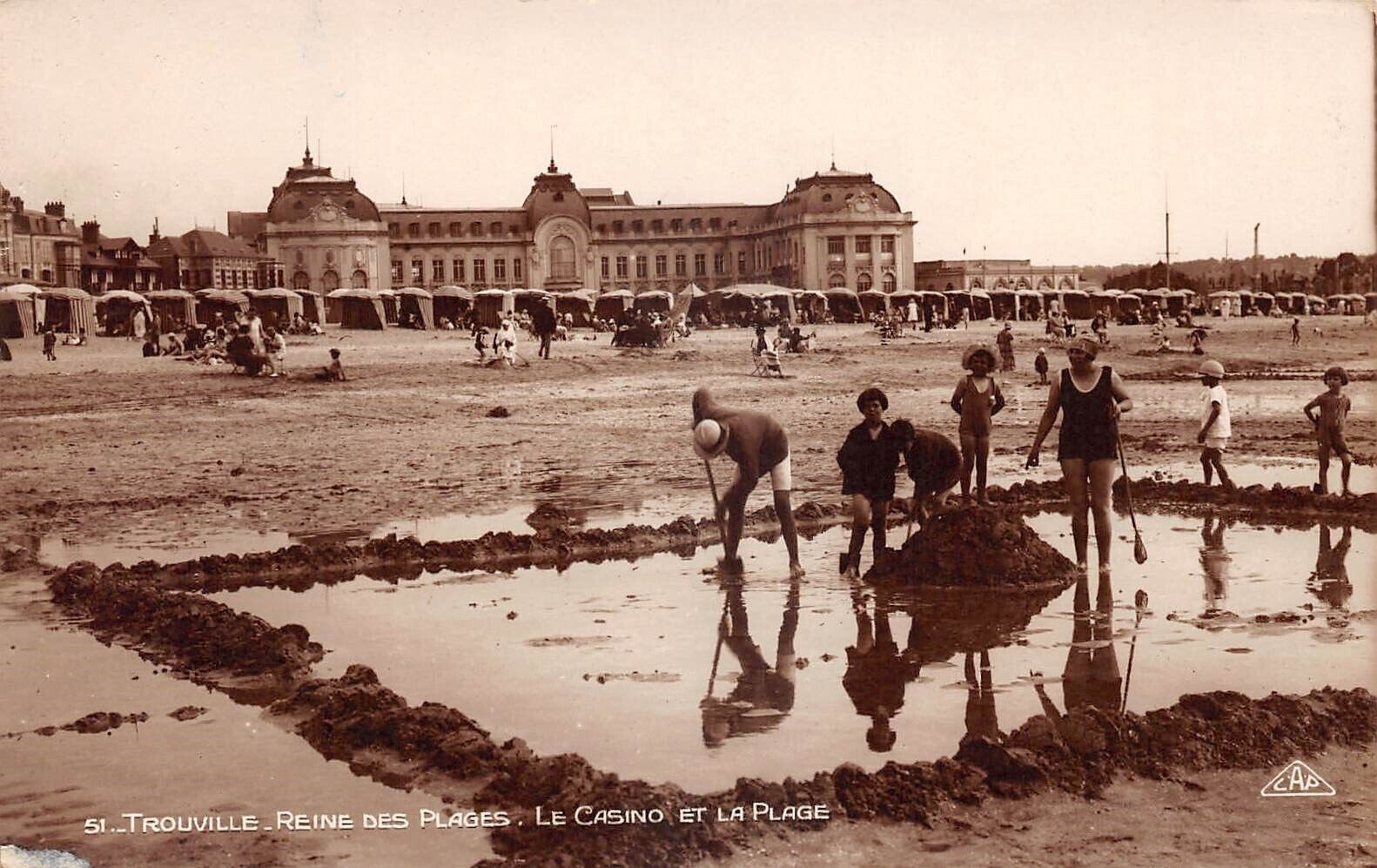 Trouville Normandy France Beach Casino RPPC Photo Postcard