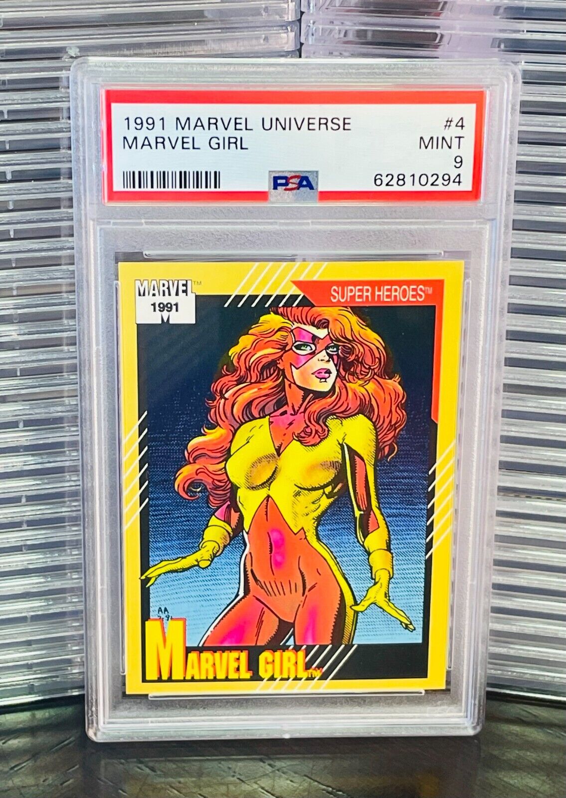 1991 Marvel Universe Super Heroes Villains Card All PSA 9 MINT COMPLETE YOUR SET