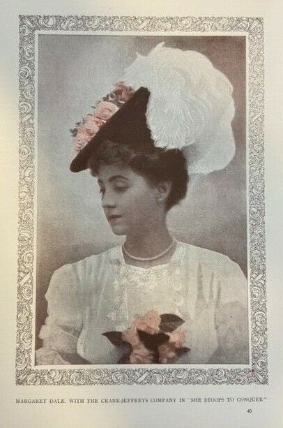 1907 Vintage Magazine Illustration Actress Margaret Dale