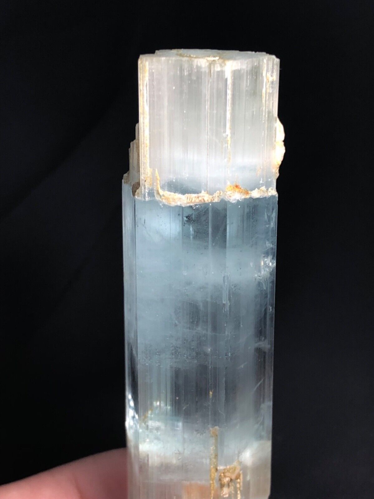 45 grams beautiful Aquamarine  Crystal with goshinite growth from Pakistan