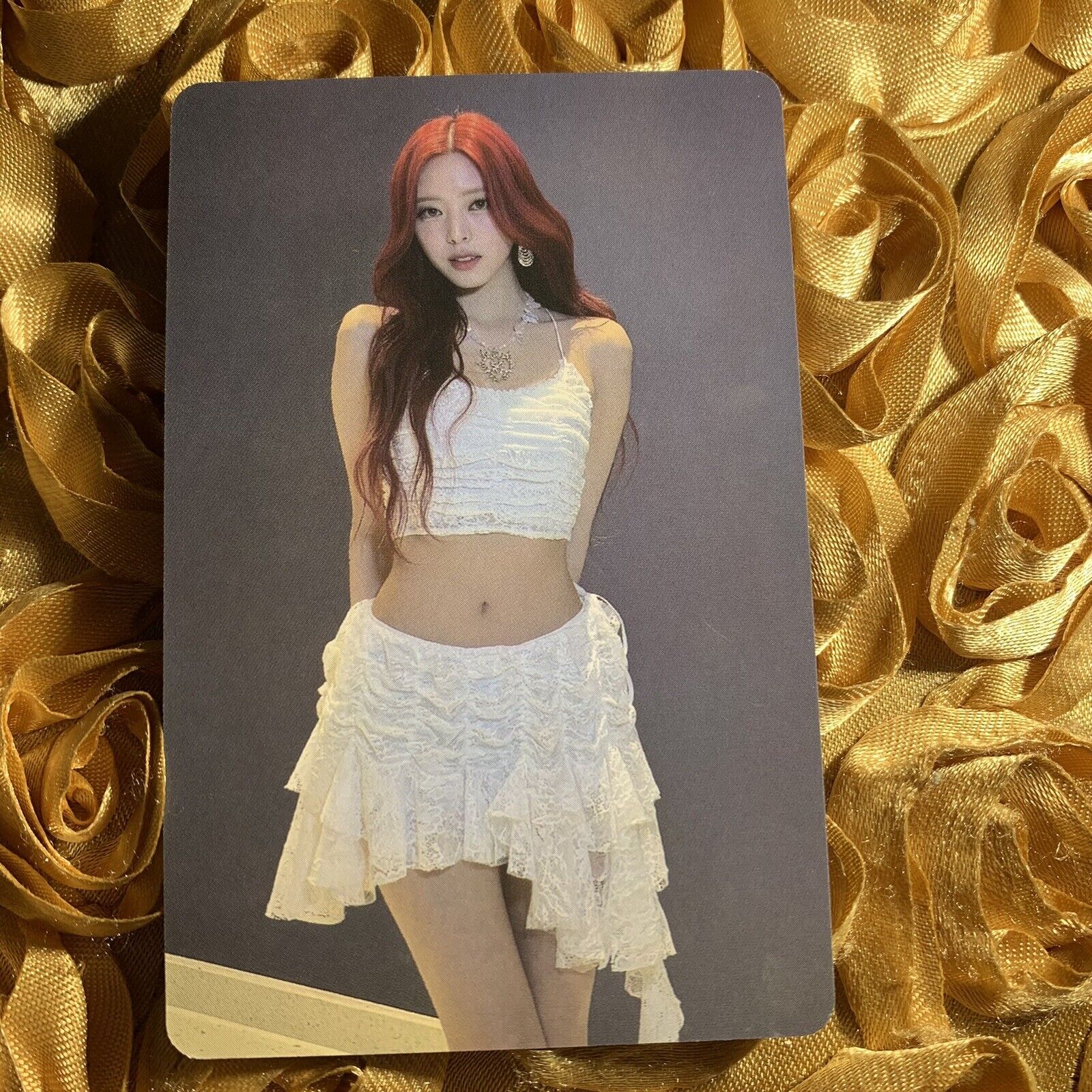Yuna ITZY UNTOUCHABLE Edition Celeb K-POP Girl Photo Card White Skirt