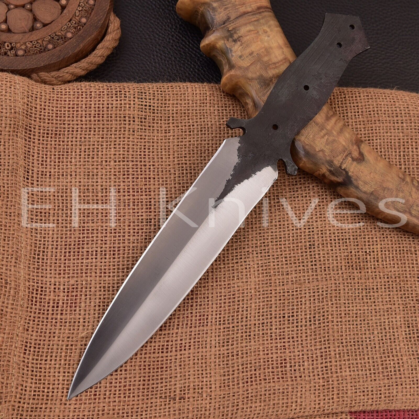 CUSTOM  FORGED Carbon Steel Blank Blade Skinner Knife Knife Making Supplies 3233