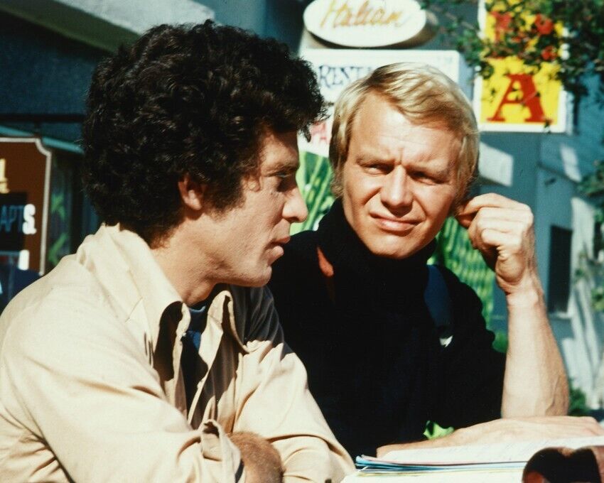 Starsky and Hutch 8x10 Real Photo Soul & Glaser at cafe