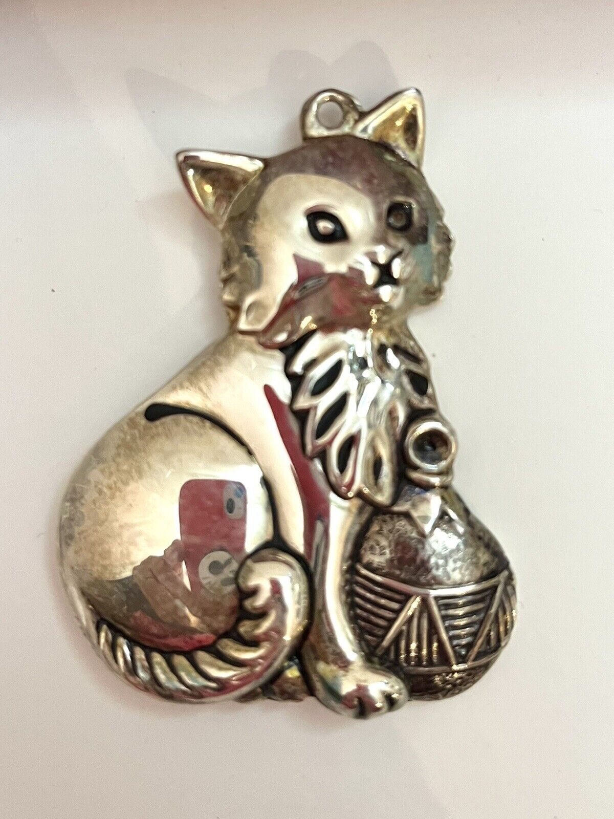 Vintage Gorham Cat Christmas Ornaments - Set of 3 Silver Plated Kittens