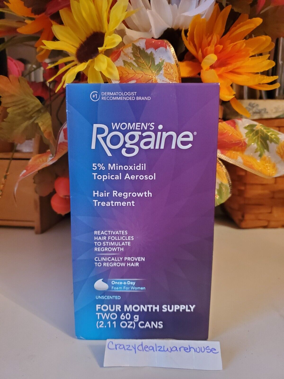 Rogaine ~ Women's 5% Minoxidil Hair Regrowth Aerosol 4 Mon Supply 4.22 Oz ~NEW ~