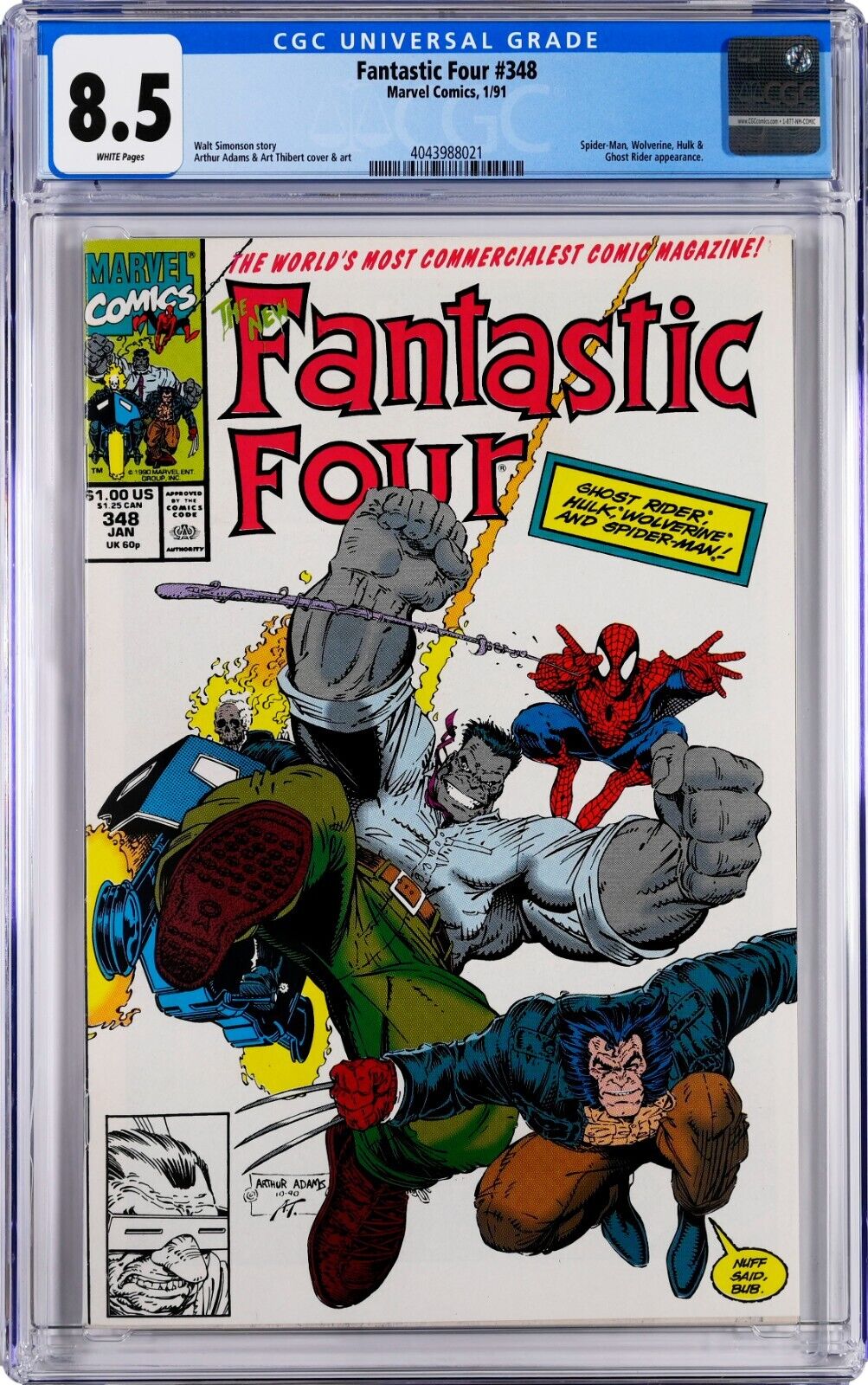 Fantastic Four #348 CGC 8.5 (Jan 1991, Marvel) Spider-Man, Wolverine, Hulk app.