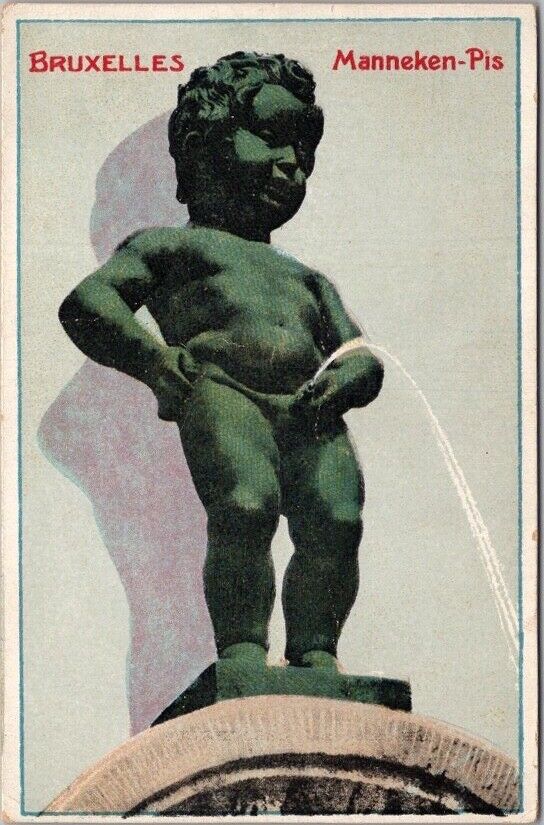 c1910s BRUSSELS Belgium MANNEKEN PIS Postcard Statue View - Not Postally Used