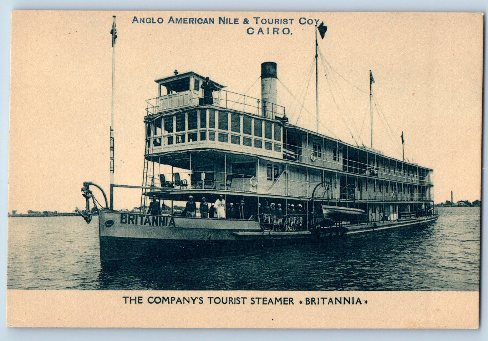 Cairo Egypt Postcard Anglo American Nile & Tourist Coy c1910 Antique