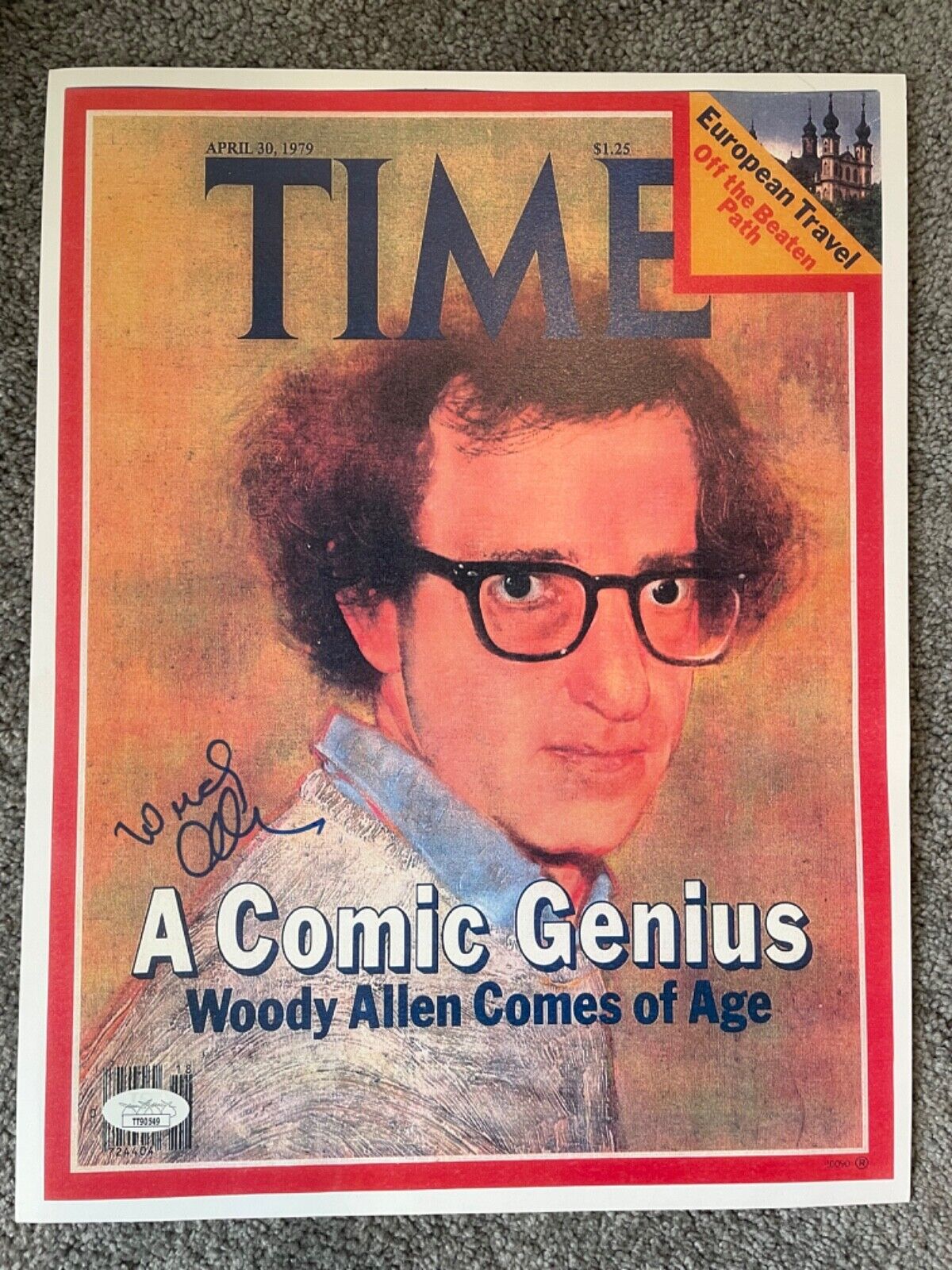 Woody Allen signed JSA COA 11x14 Time Magazine Cover on Heavy Cardstock psa bas 