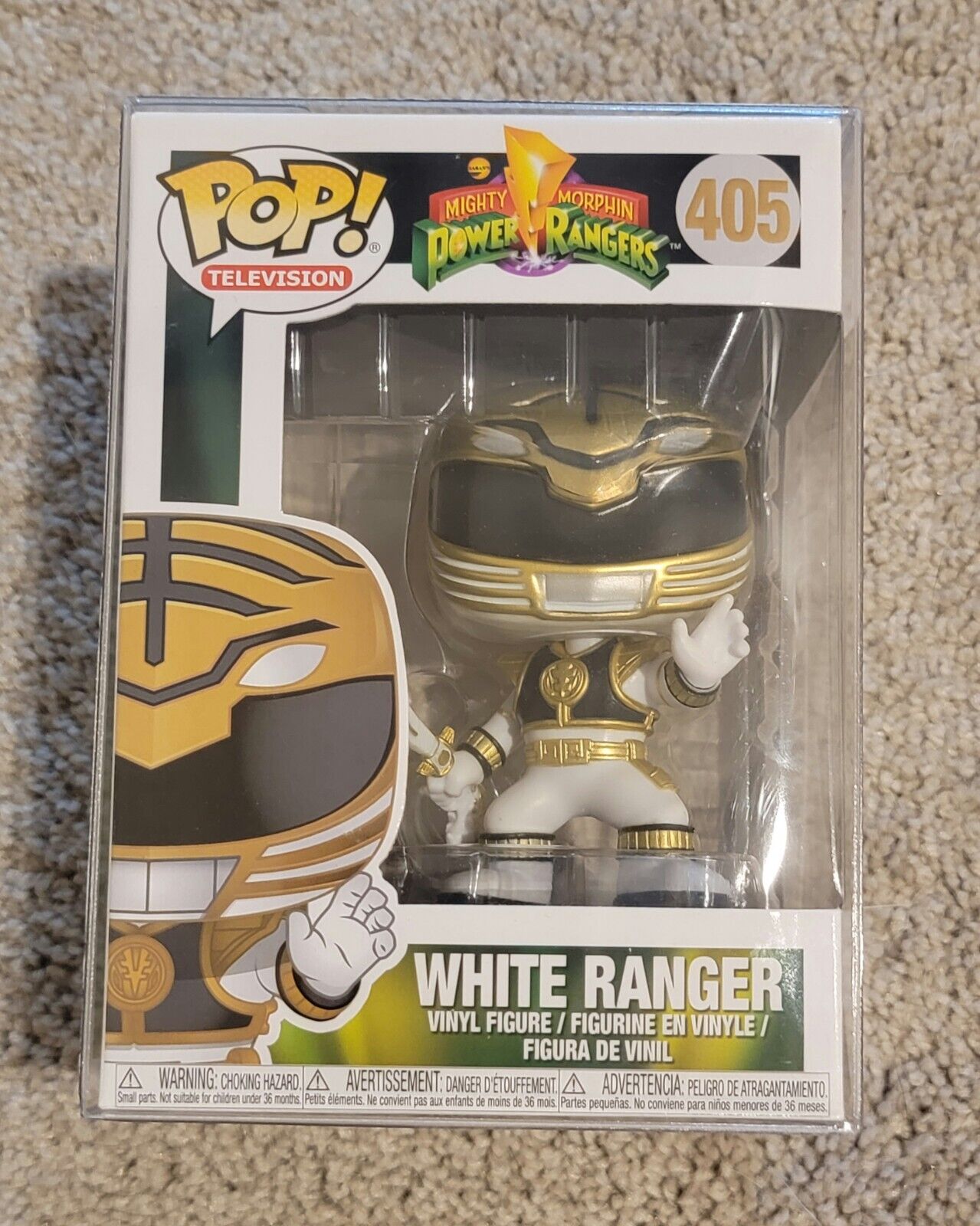 Funko POP WHITE RANGER #405  Mighty Morphin Power Rangers Vaulted Tommy Green