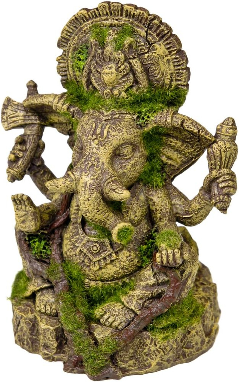 BLUE RIBBON PET PRODUCTS 006159 Exotic Environments Ganesha Statue with Moss