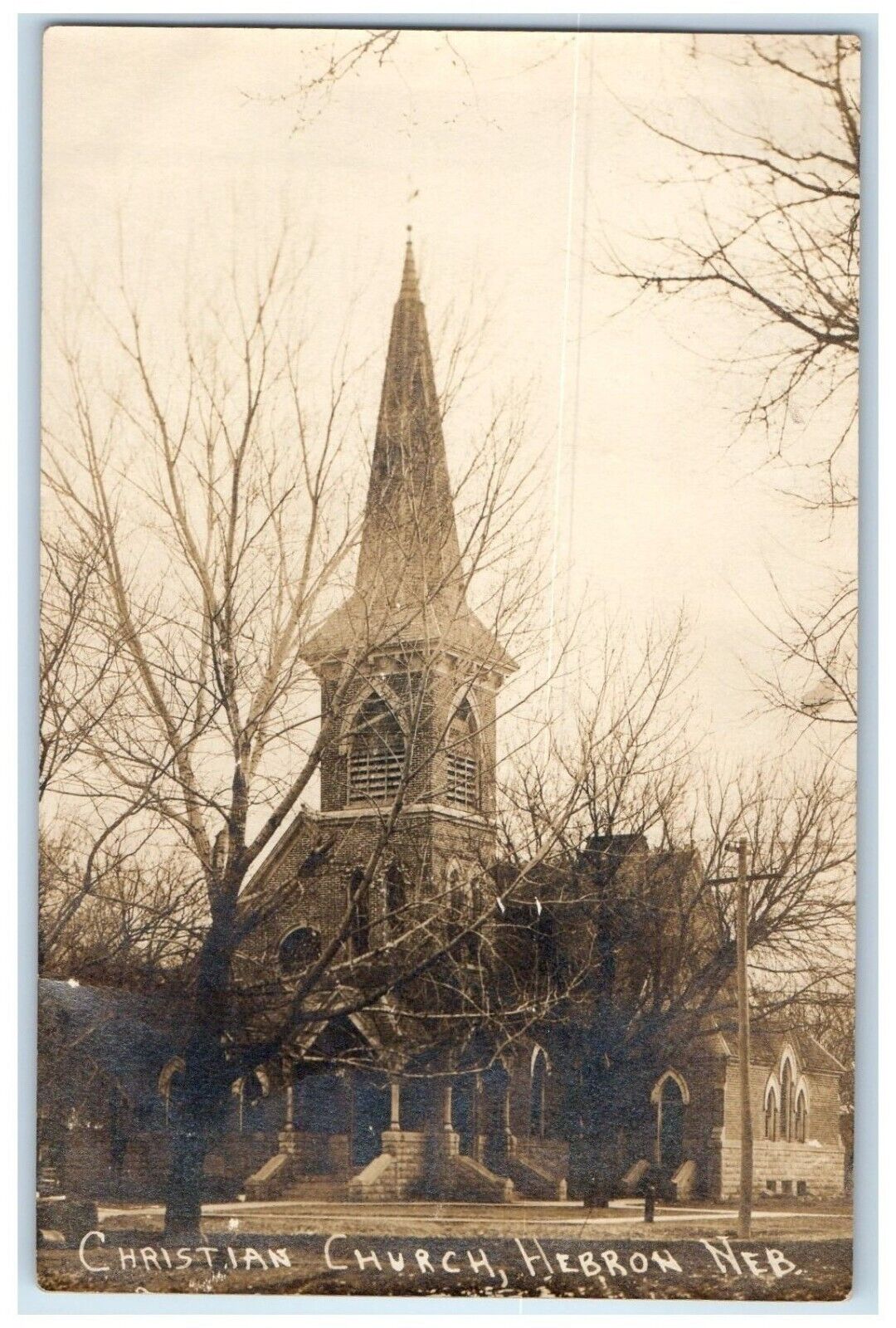 c1905 Christian Church Hebron Nebraska NE RPPC Photo Unposted Antique Postcard