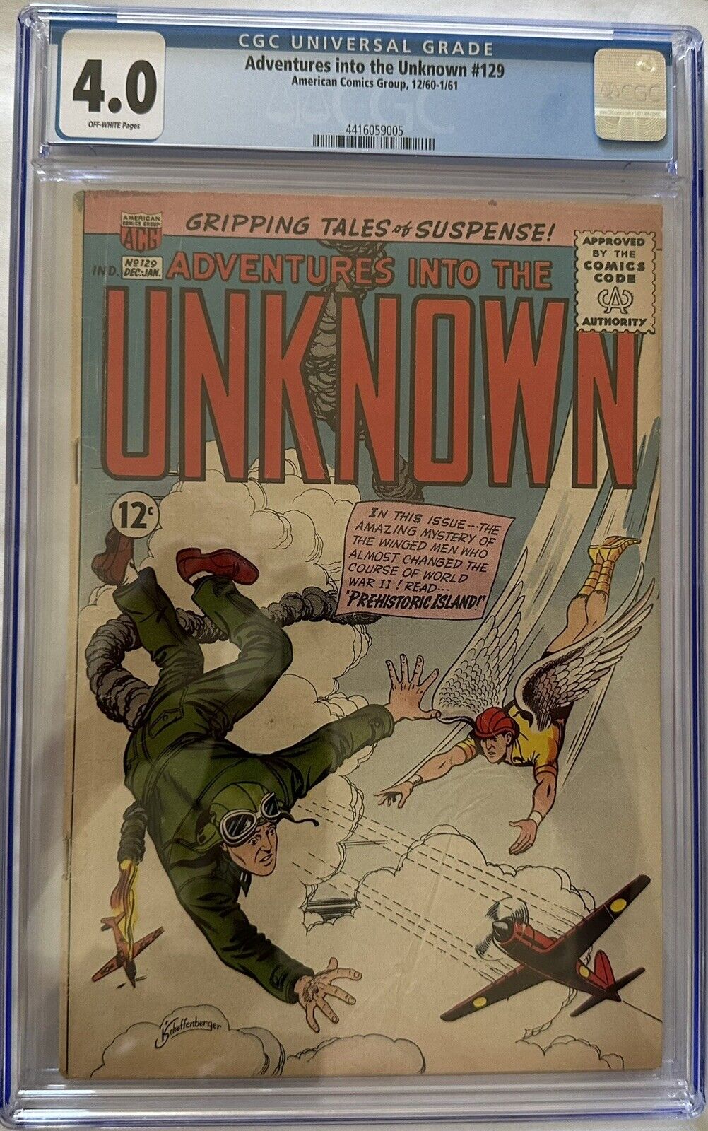 Adventures into the Unknown #129, Dec-Jan 1961, American Comic Group CGC 4.0
