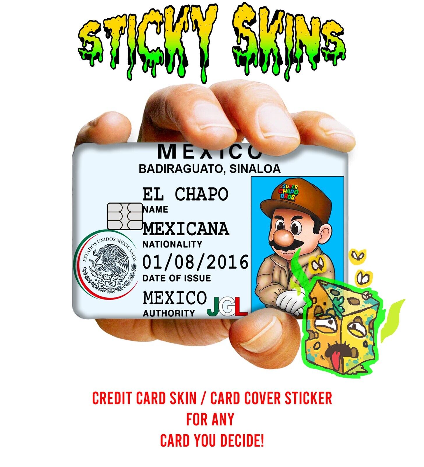 El Chapo Super Credit Card Skin Cover / Wrap Decal Pre-Cut Sticker