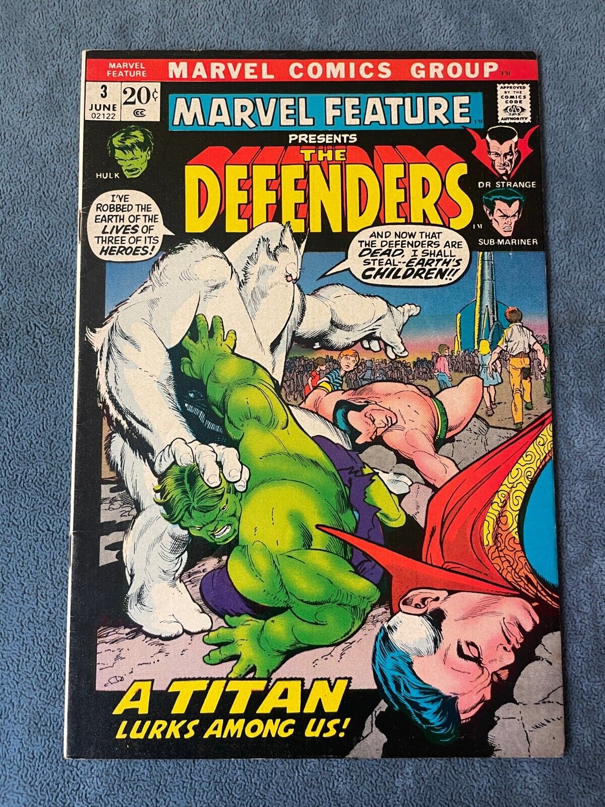 Marvel Feature Defenders #3 1972 Marvel Comic Book Roy Thomas Gil Kane Cover VF-