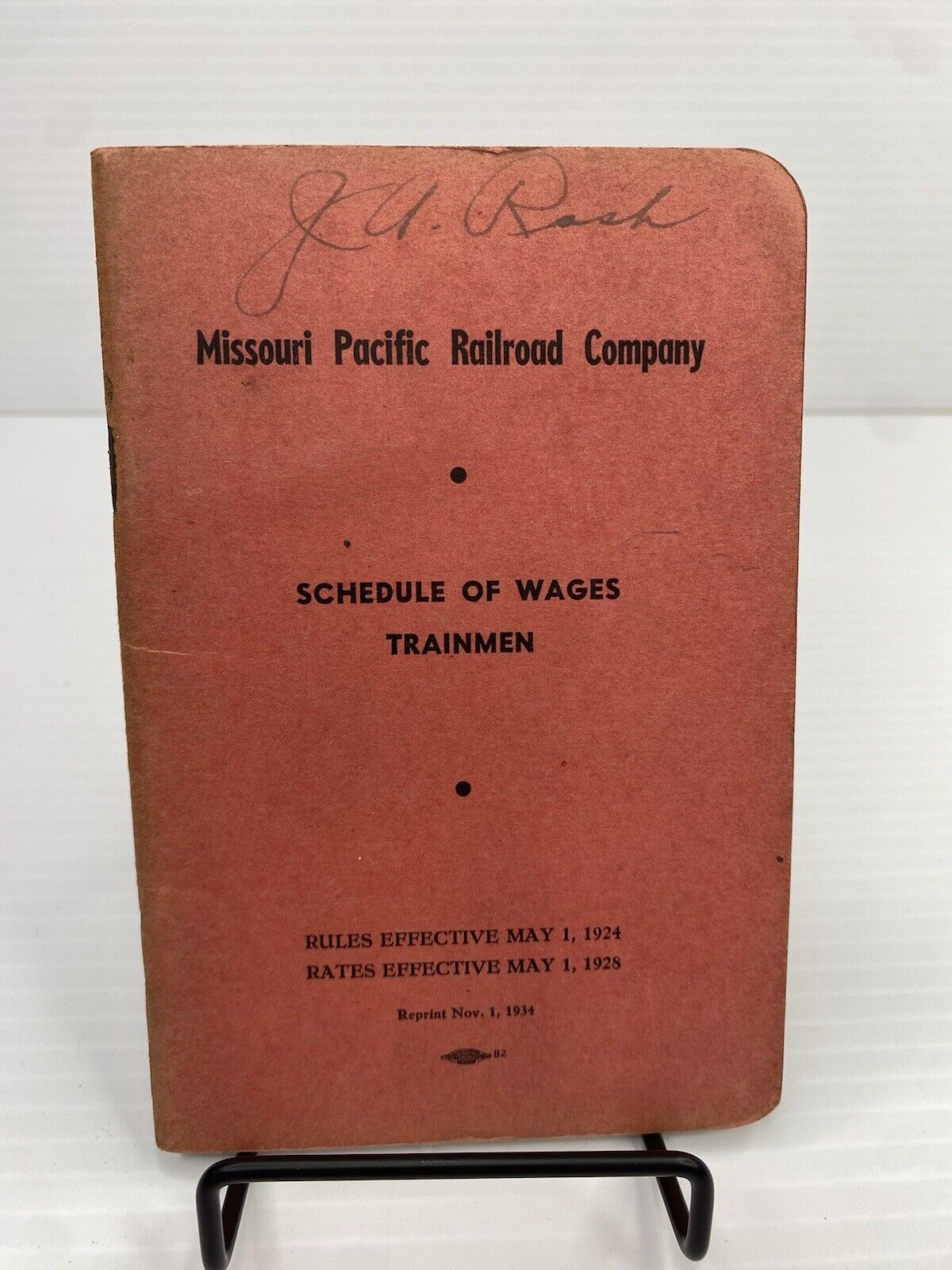 1934 Missouri Pacific Railroad Company Schedule of Wages Trainmen RR Railway