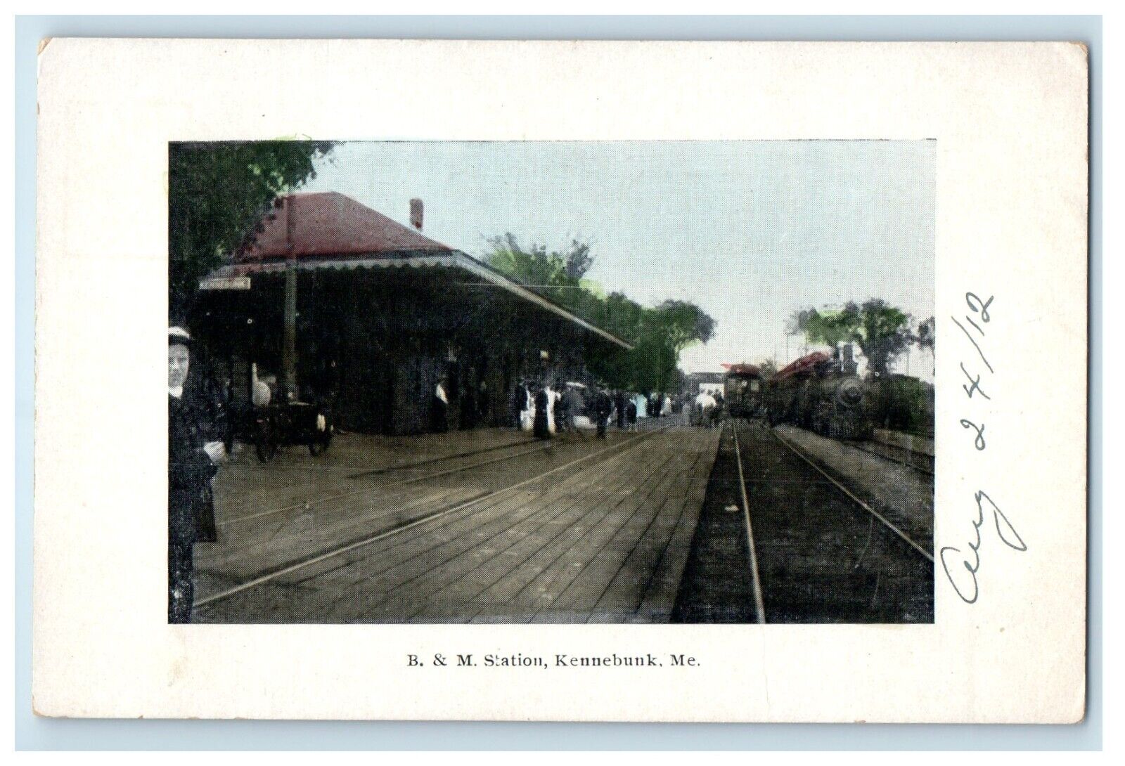 c1910's B. & M. Train Station Depot Kennebunk Maine ME Unposted Antique Postcard