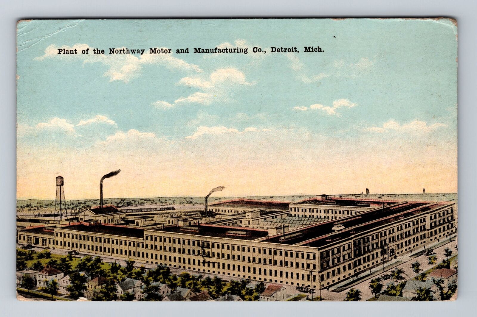 Detroit MI-Michigan, Plant The Northway Motor & Manufacturing, Vintage Postcard
