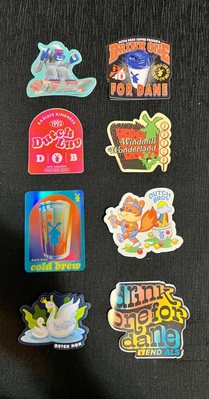 *NEW* Dutch Bros Stickers Lot of 8 all different 2022- 2024 including 420 stickr