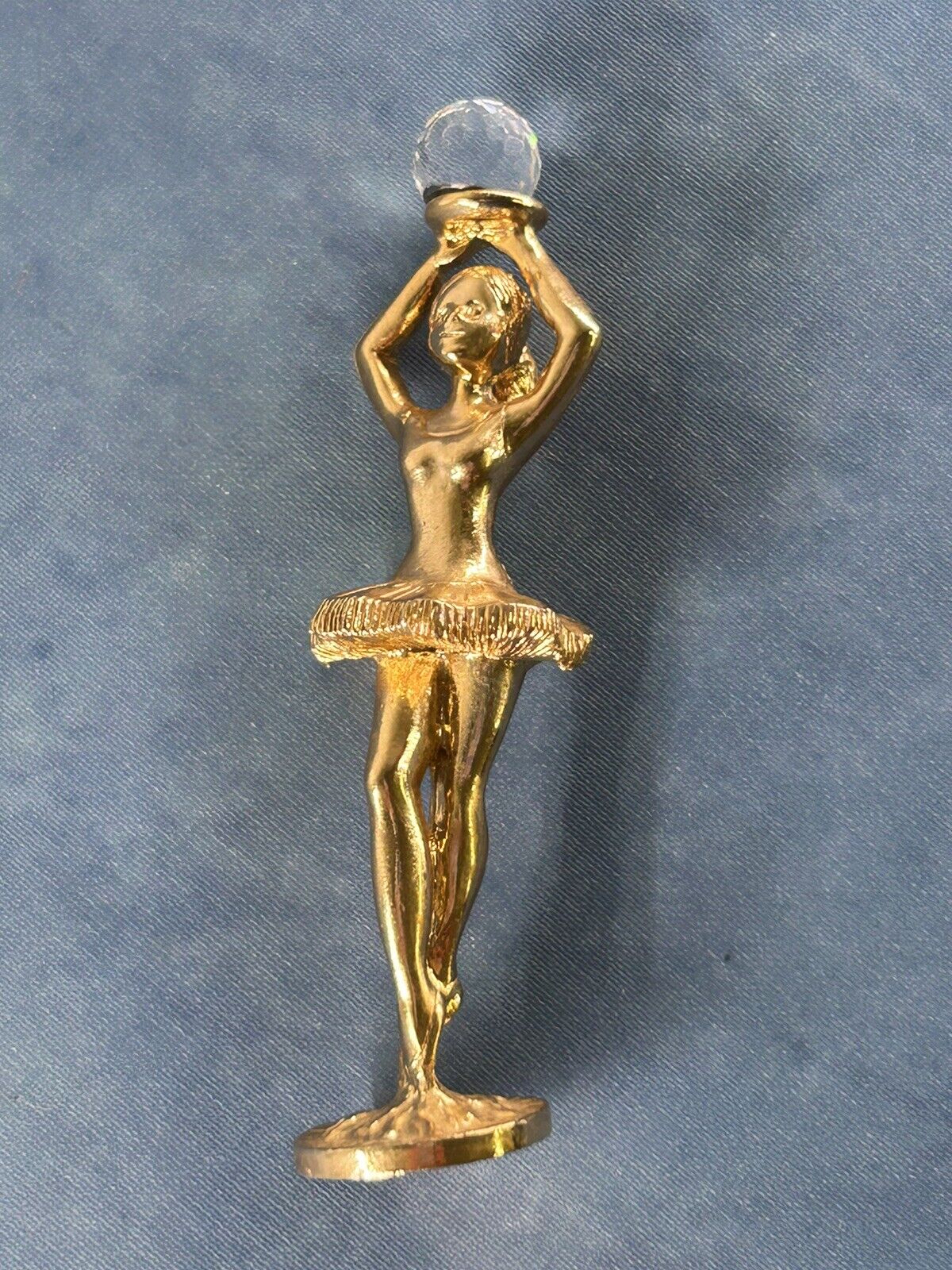 Spoontiques Vintage Pewter Ballerina w/Swarovski Crystal & Gold Plating