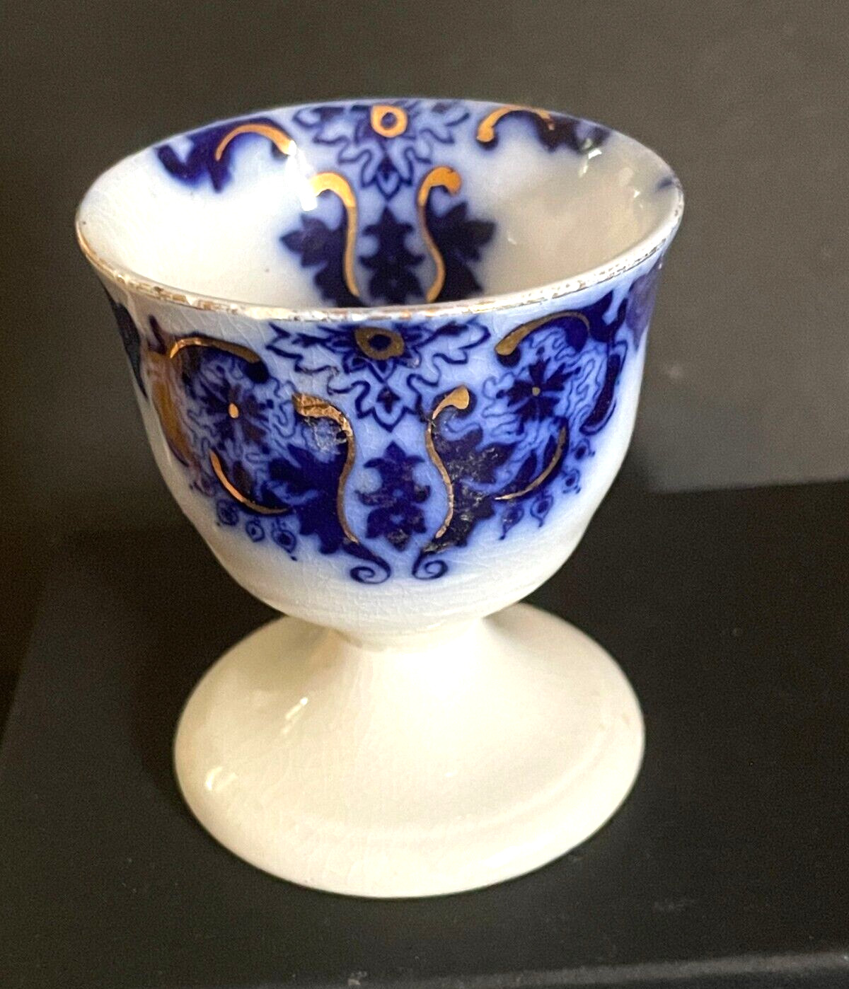 Antique/Vintage Flow Blue Bone China Eggcup