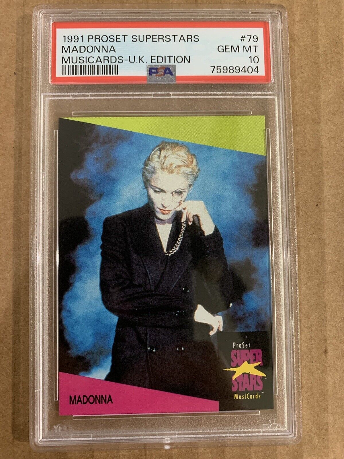 PSA 10 - 1991 Pro Set Musicards UK Edition #79 Madonna - R&R HOF