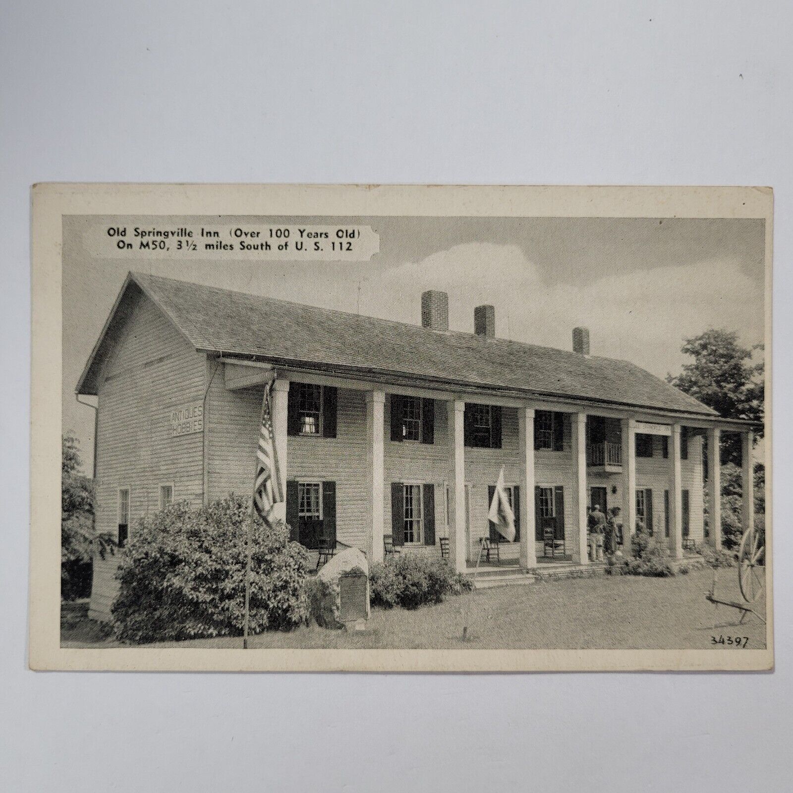 Old Springville Inn Onsted Michigan Vintage Postcard Advertising Unposted